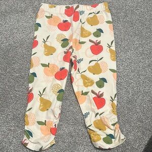 Mud Pie Fruit‎ Apple Pear Peach leggings with ruched ankles 5T NWOT